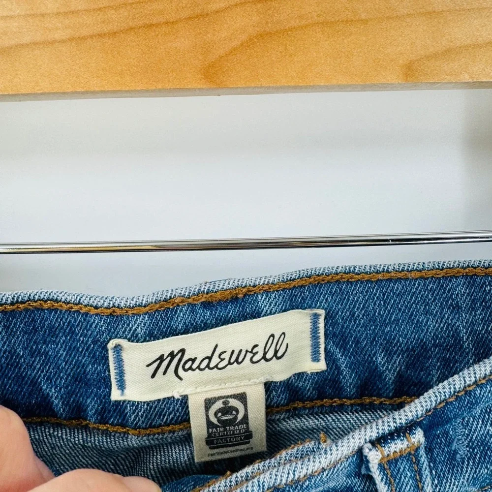 Madewell 90s Straight Crop Jeans High Rise Stretch Denim Blue Ankle‎ Size 24